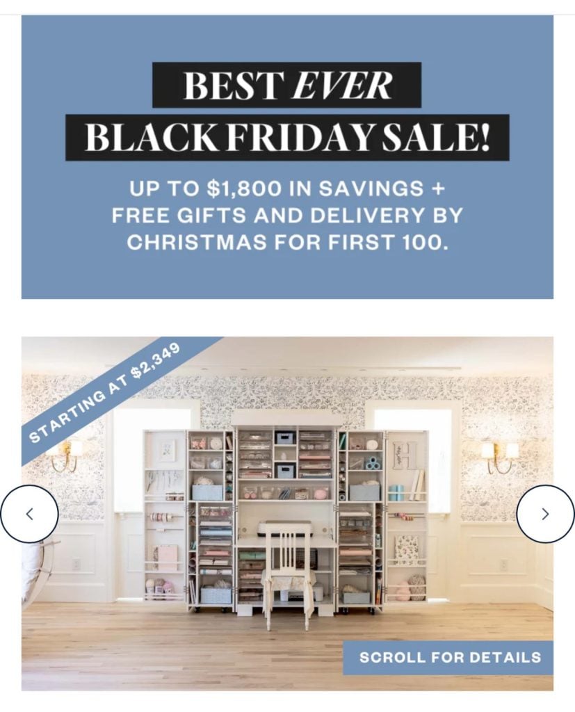 Discover incredible Black Friday deals with savings up to $1,800, plus free gifts and delivery! Transform your space with our organized room setups featuring elegant furniture starting at just $2,349. Scroll for details and grab these limited-time offers!