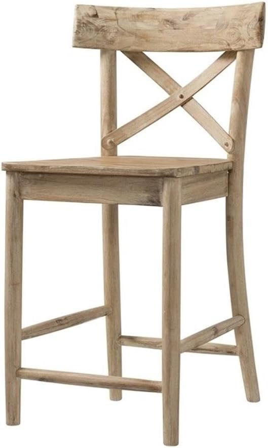 Wooden chair with an X-shaped backrest and four legs.