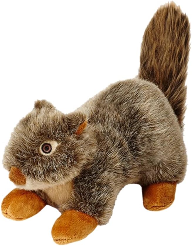 A plush toy squirrel with brown fur, a bushy tail, and orange-brown feet and nose—perfect for sharing warmth and joy during the season of giving.