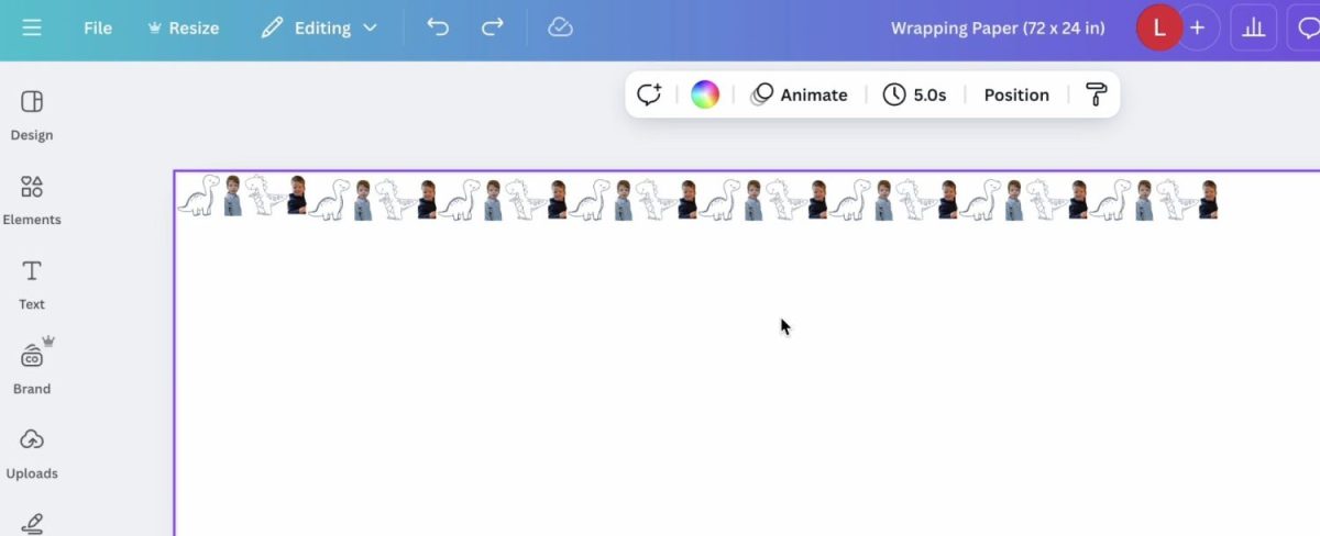 A digital design tool interface showing repeated images of alternating professionals, including a chef, nurse, and office worker, against a white background.