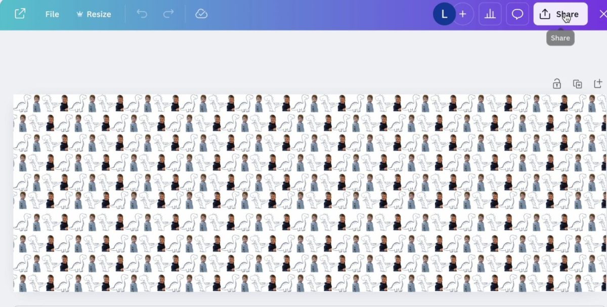 A grid of repeated images shows a person in a suit holding a book.