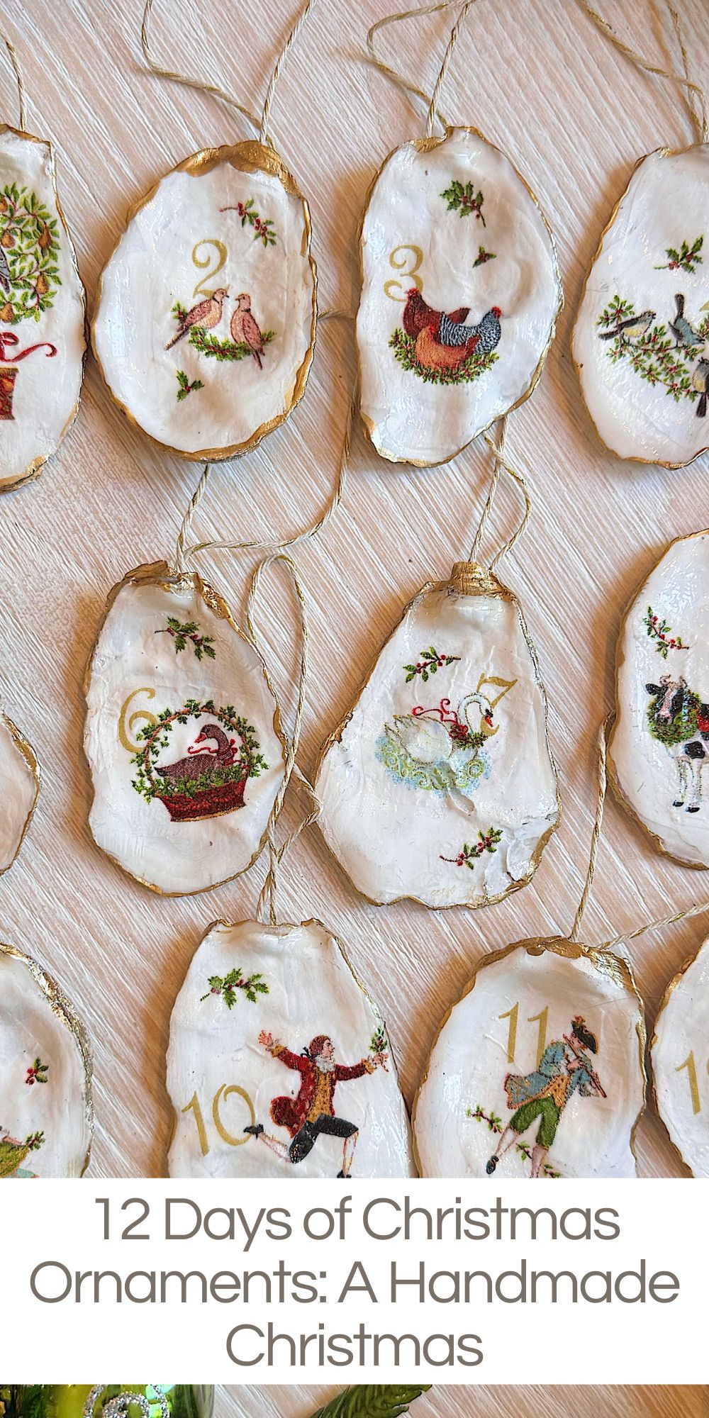 It's week one of my 16-week series titled A Handmade Christmas, and today I am sharing Christmas ornaments themed to the 12 Days of Christmas.
