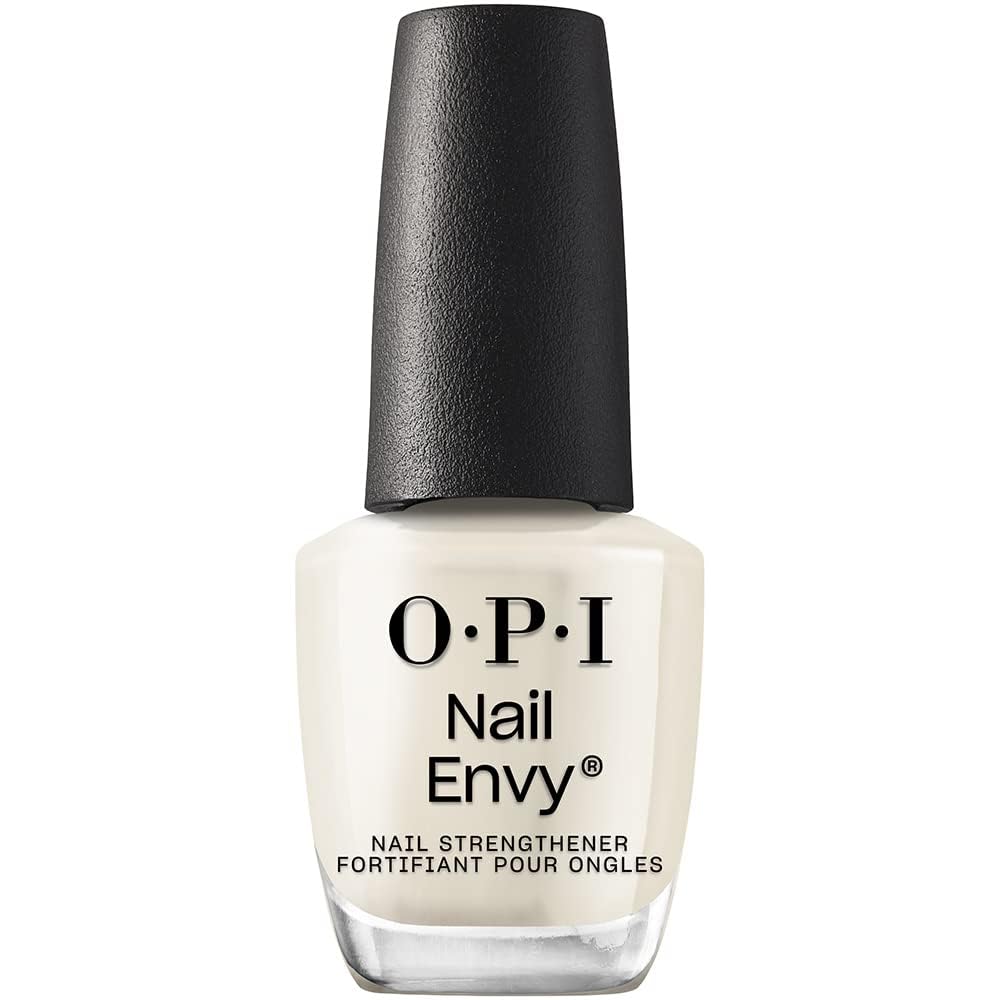 A bottle of OPI Nail Envy nail strengthener with a black cap and white liquid inside—perfect for grabbing during Amazon Prime Big Deal Days.