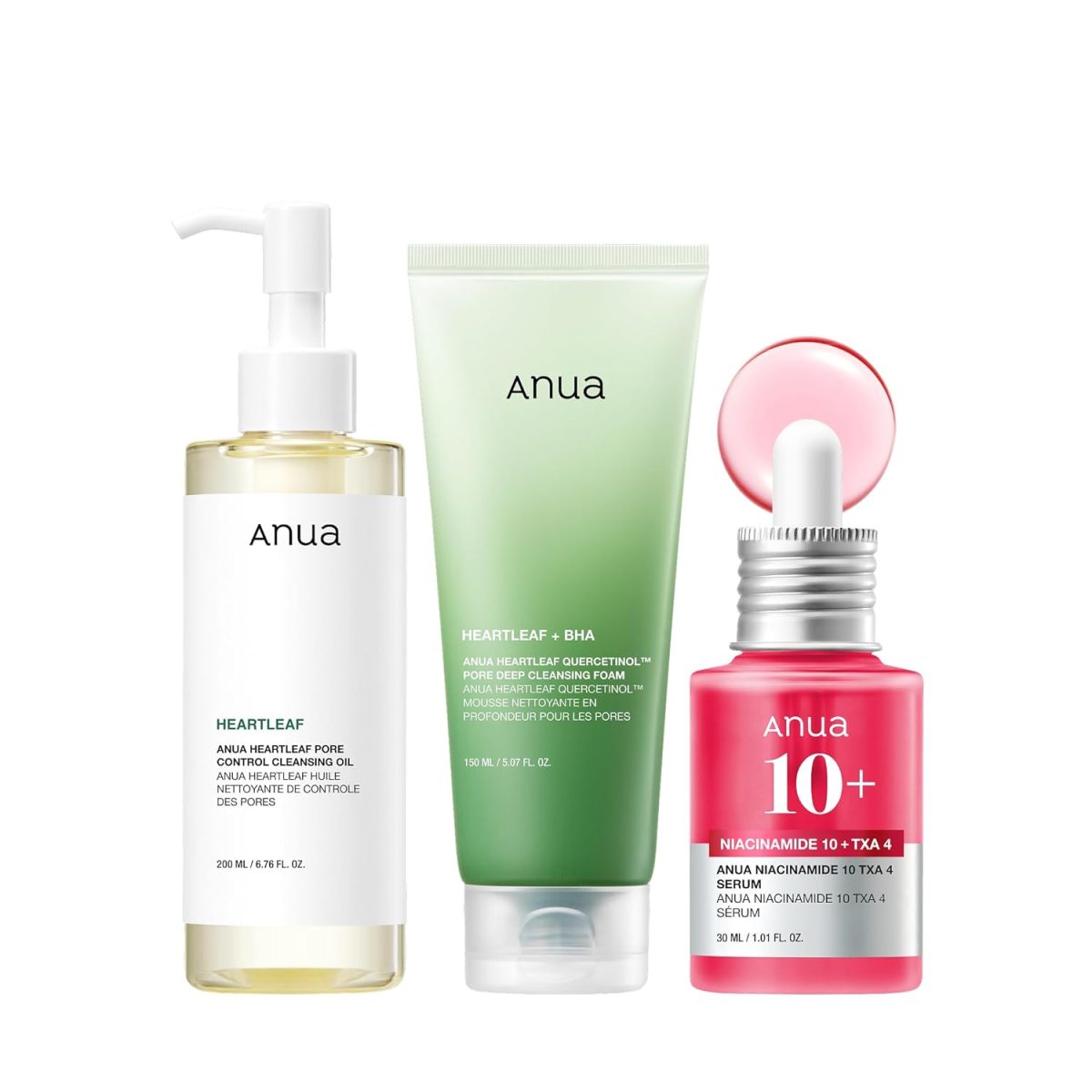 Discover three Anua skincare essentials—Heartleaf Pore Control Cleansing Oil, Heartleaf BHA Pore Deep Cleansing Foam, and Niacinamide 10% + TXA 4% serum—perfect for Amazon Prime Big Deal Days. Reveal healthier, clearer skin with every use.