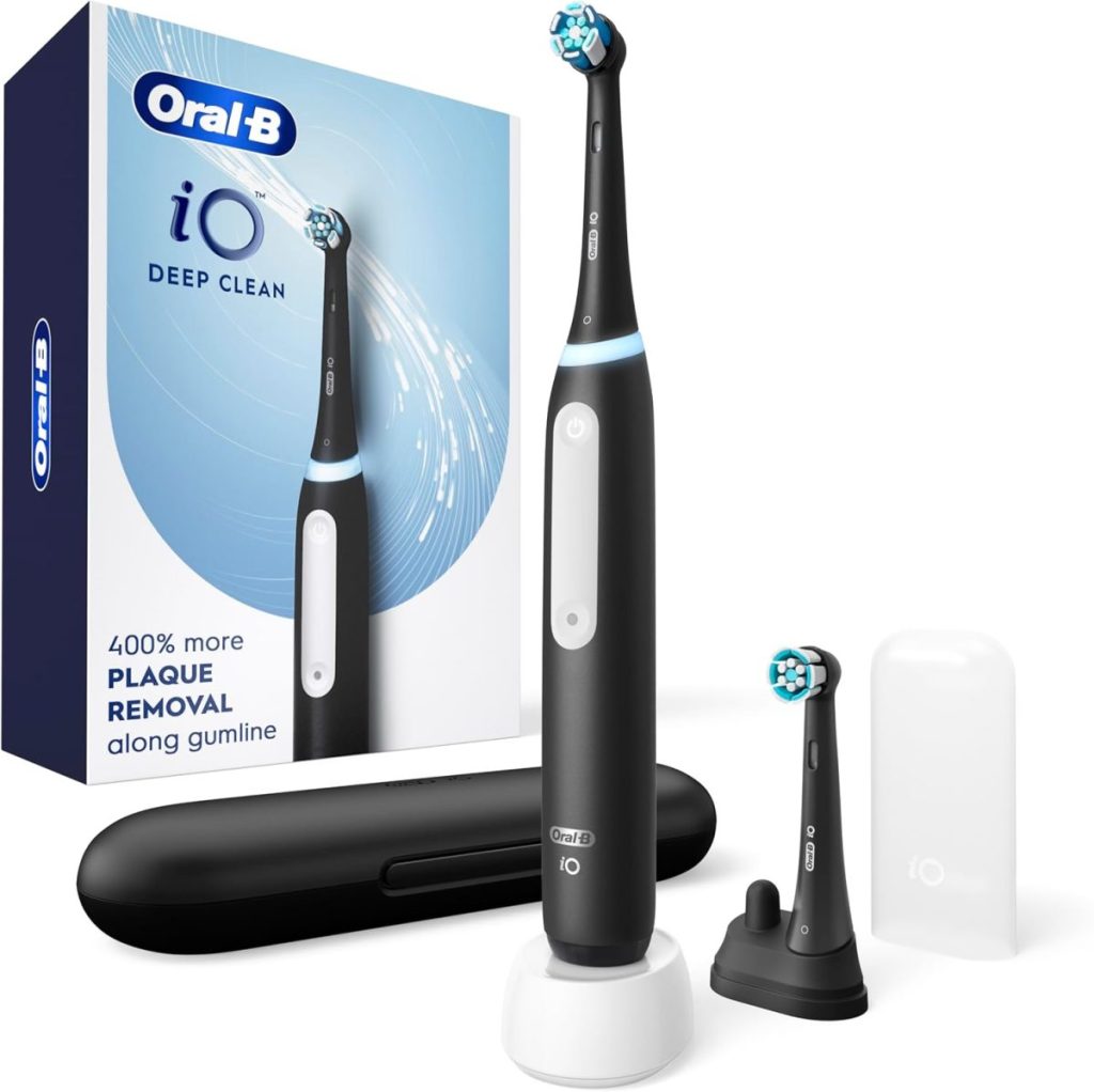 The Oral-B iO electric toothbrush set—featuring two brush heads, a charging base, travel case, and more—is available just in time for Amazon Prime Big Deal Days. Get everything you need for a brighter smile in one box.