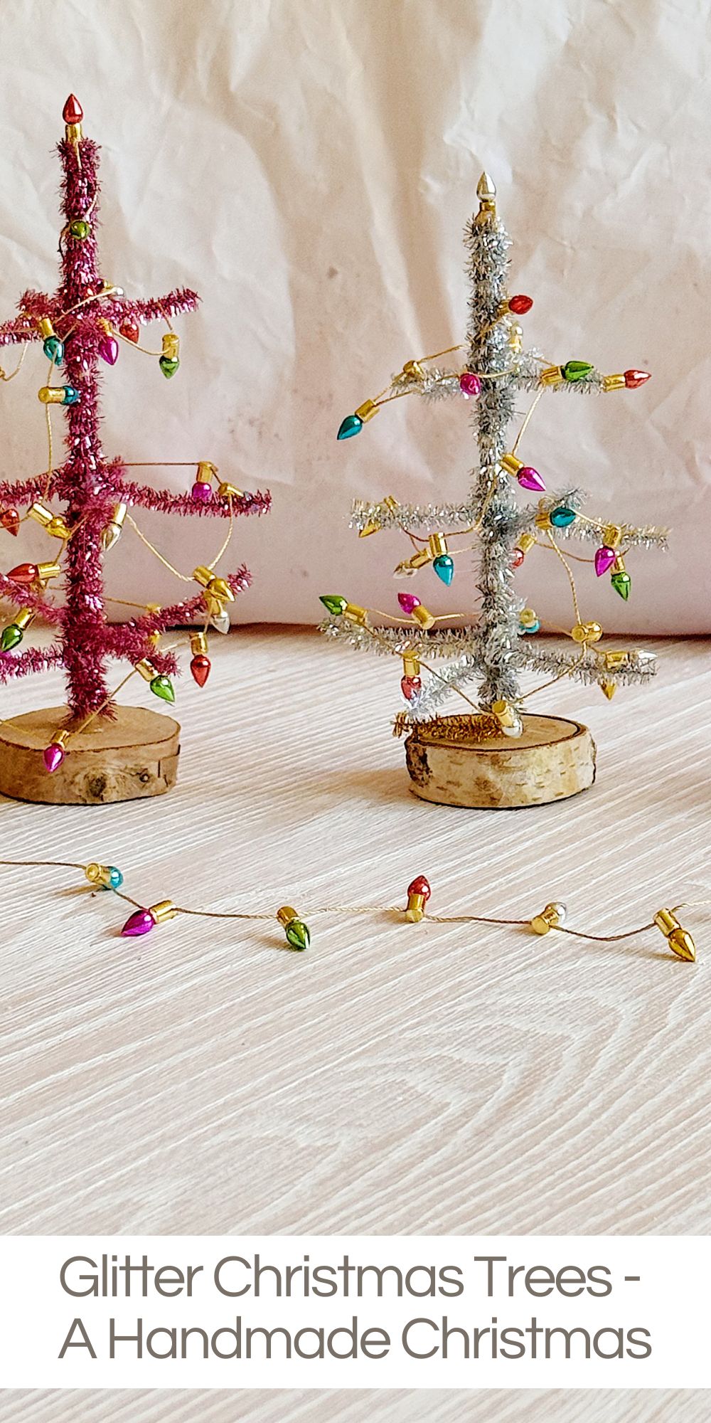 It's week nine of my 16-week series titled A Handmade Christmas, and today I am sharing Glitter Christmas Trees inspired by one of my favorite stores, Anthropologie.