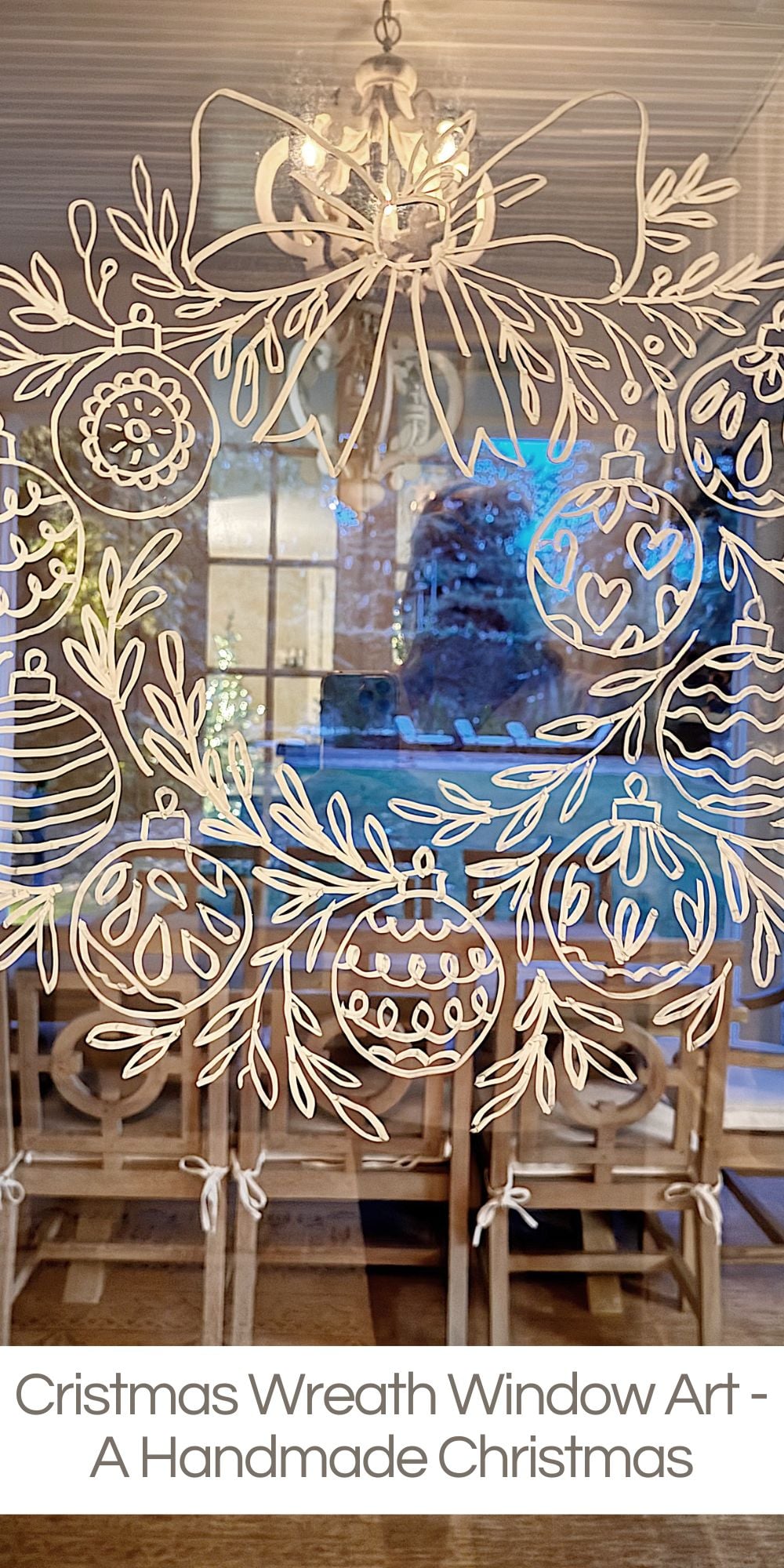 It's week eleven of my 16-week series, titled A Handmade Christmas, and today I am sharing a variety of wreath window art designs that you can trace to decorate your windows.