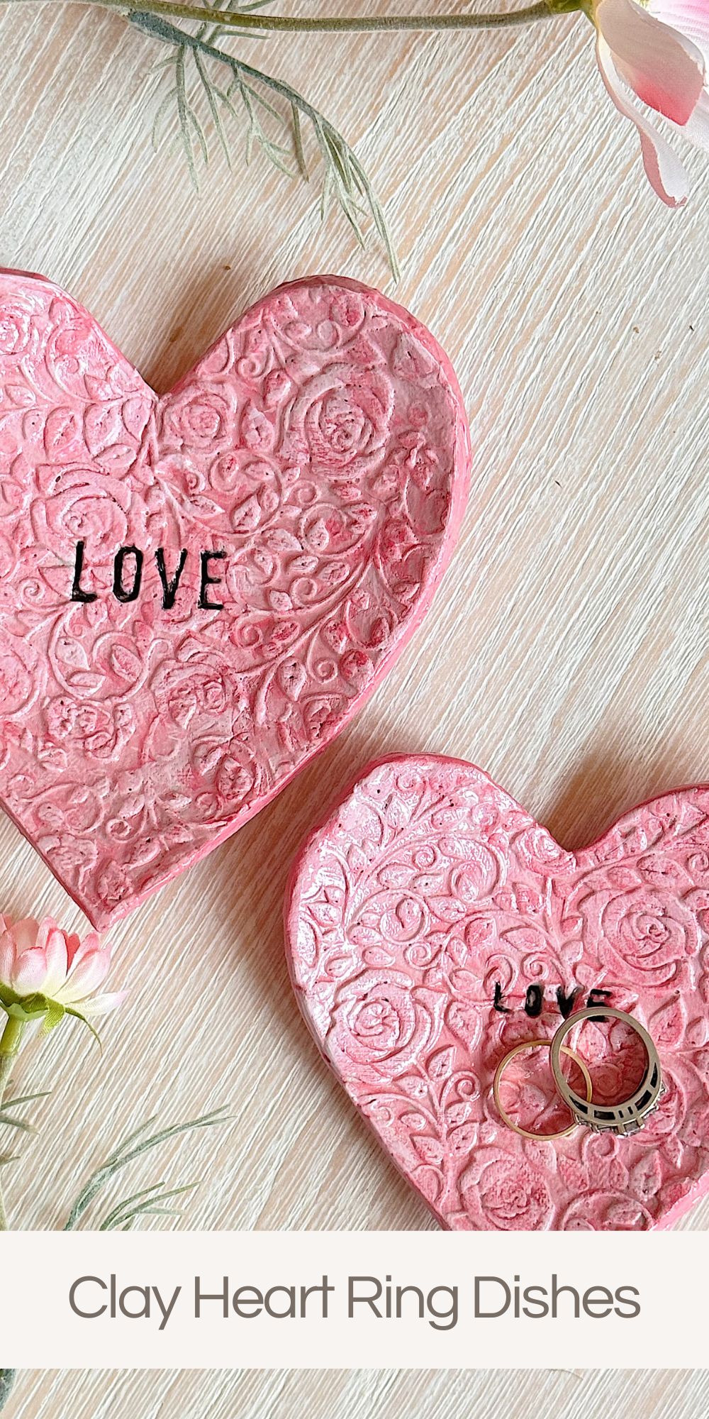 There&rsquo;s something about working with clay that feels grounding and joyful at the same time. It&rsquo;s hands-on, forgiving, and endlessly creative, and it worked well to make these Clay Heart Ring Dishes.