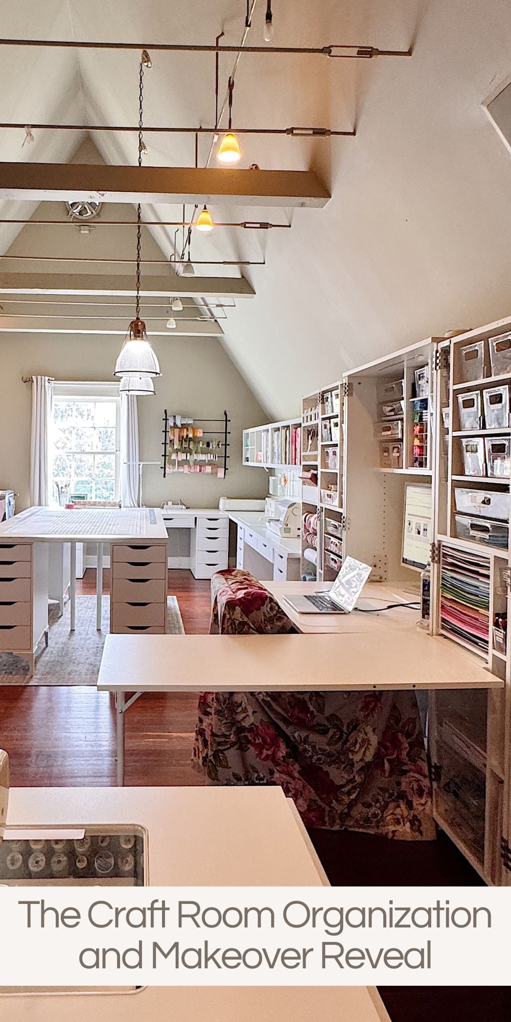 I can finally say it. The craft room organization and makeover are complete, and I genuinely love it.