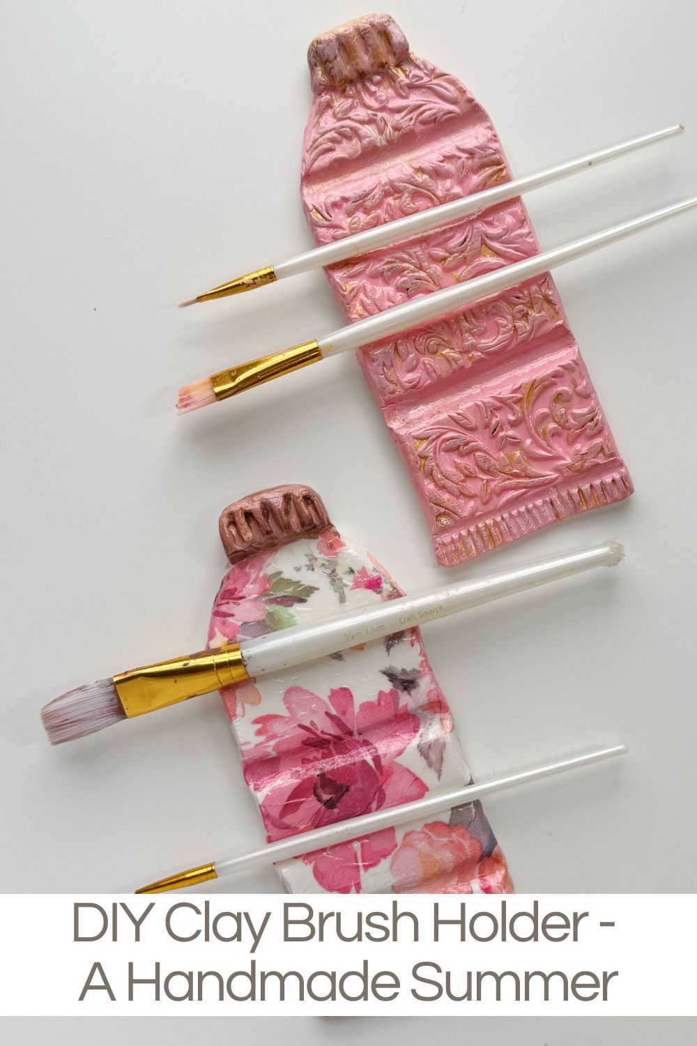 This clay brush holder is one of the easiest and most useful projects I have ever made for my craft room.