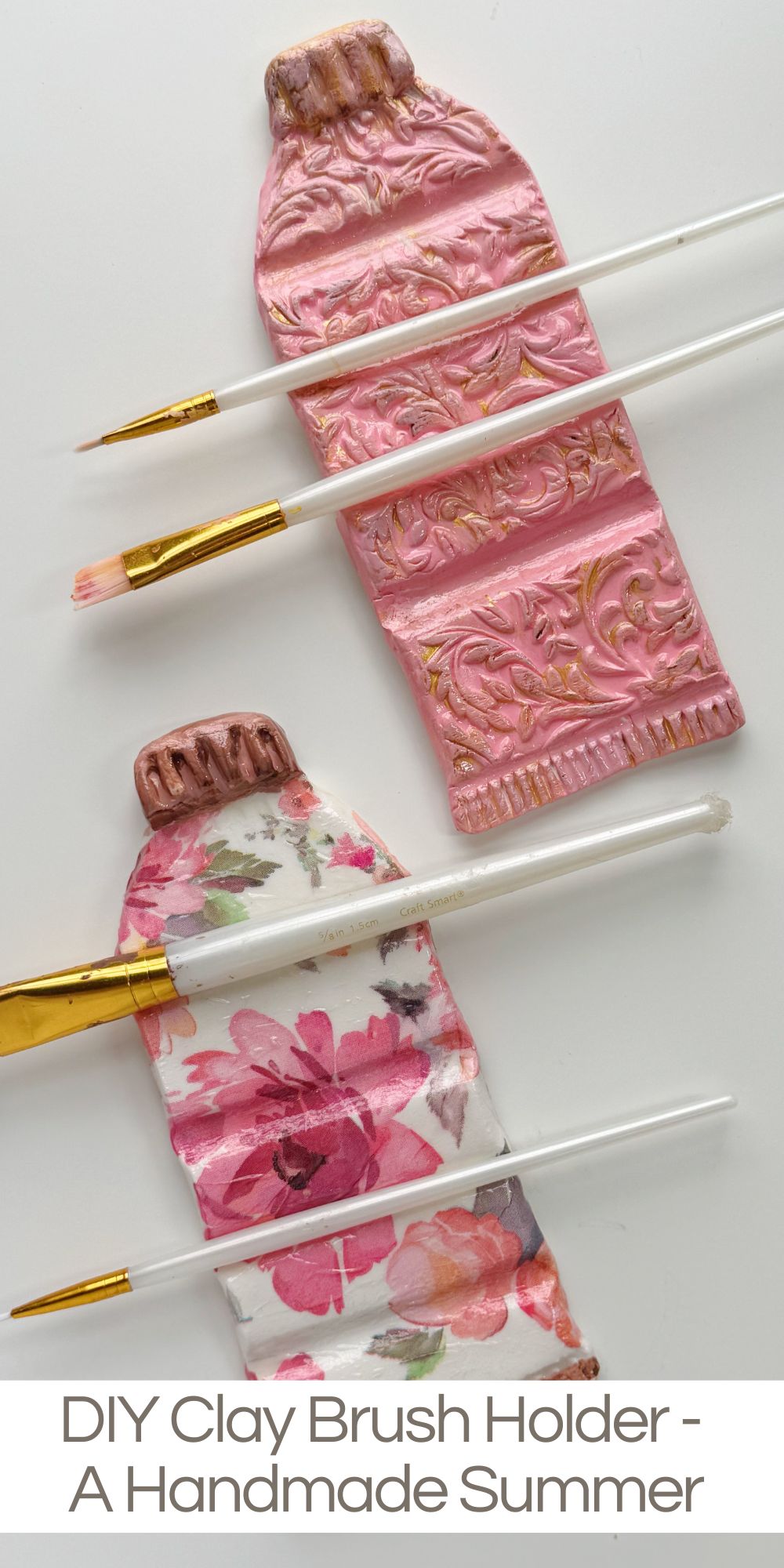 This clay brush holder is one of the easiest and most useful projects I have ever made for my craft room.