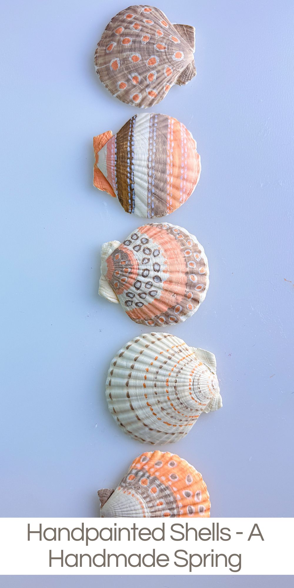 These handpainted shells are easy, relaxing, and surprisingly beautiful. I used acrylic markers, which made this project so easy for my next A Handmade Spring project.