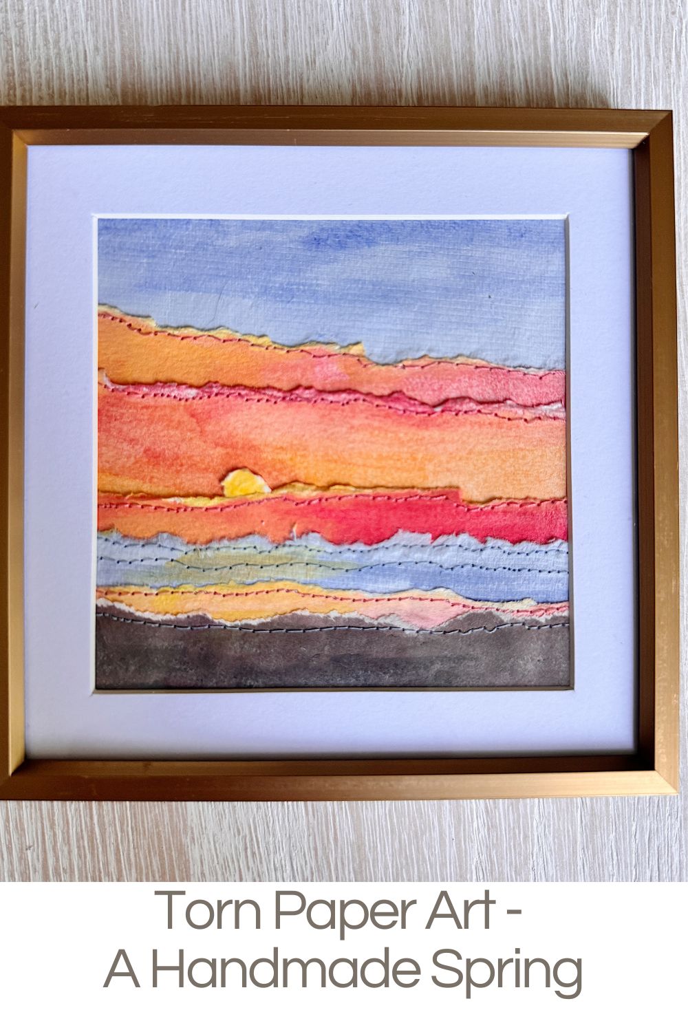 Paper art can capture the beauty in a simple, unexpected way. The ocean views at our Ventura beach house inspired layered, textured designs made with torn watercolor paper.