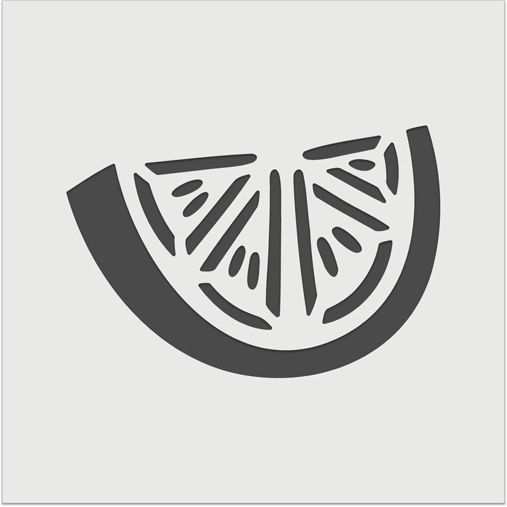 Black and white graphic of a citrus fruit slice with visible segments and rind, shown against a plain white background.