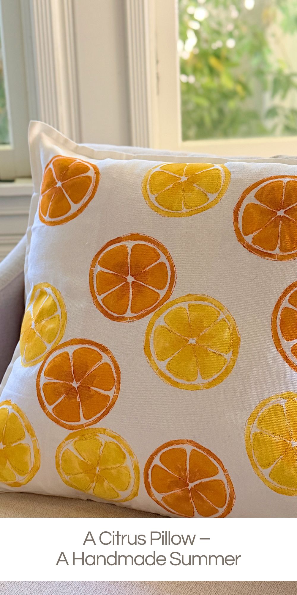 A handmade pillow is one of the easiest ways to add a fresh, custom touch to your home, and this cheerful citrus design is perfect for summer.